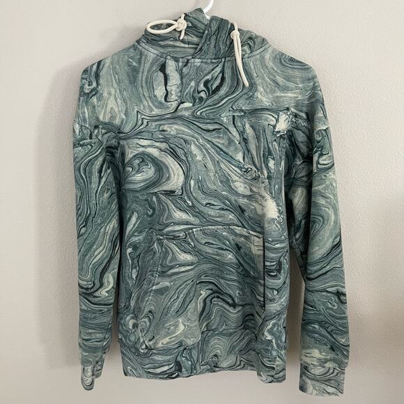 Scotch & Soda Blue Marbled UNSEEN Graphic Hoodie Sweatshirt - Picture 3 of 8